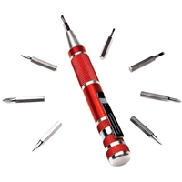 Performance Tools 9-Piece Precision Pocket Screwdriver Red
