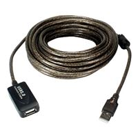 QVS USB 2.0 (Type-A) Male to USB 2.0 (Type-A) Female Adapter Cable 16 ft. - Black