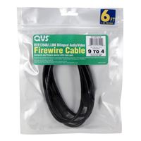 QVS FireWire 800 (9-Pin) Male to Firewire 800 (4-Pin) Male Cable 3 ft. - Black