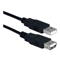 QVS USB 2.0 (Type-A) Male to USB 2.0 (Type-A) Female Cable 3 ft. - Black