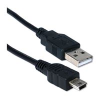 QVS USB 2.0 (Type-A) Male to USB Mini-B 5 Pin Male Cable 3 ft. - Black