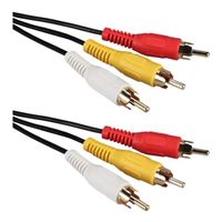 QVS Triple-RCA Male to Triple-RCA Male Composite Audio & Video Cable 50 ft. - Black