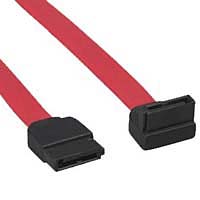 Evercool Right-Angle 7-pin SATA Female Connector to Straight-Angle 7-pin SATA Female Connector Data Cable 18 in. - Red