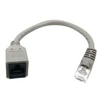 Micro Connectors CAT 6 RJ-45 Male to RJ-45 Female Gigabit Crossover Dongle 6 in. - White