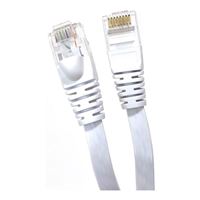Micro Connectors 25 Ft. CAT 6 Stranded Snagless Flat Ethernet Cable - White