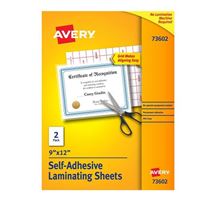 Avery Self-Adhesive Laminating Sheets, 9 x 12, Permanent Adhesive, 10 Clear  Laminating Sheets (73603)