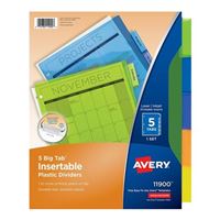 Avery 11900 Big Tab Insertable Plastic Dividers