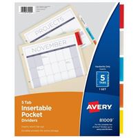 Avery 81009 Insertable Dividers with Pockets