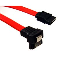 Bytecc Right Angle 7-pin SATA Female Connector to 7-pin SATA Female Connector SATA II Data Cable 18 in. - Red w/ Latch