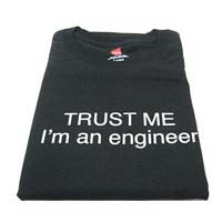 Ulla Ltd. Designs T-shirt &quot;Trust Me, I'm an Engineer&quot; Large - Black