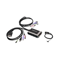 IOGear 2-Port USB DVI-D Cable KVM with Audio and Mic