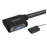 IOGear 2-Port USB KVM Switch with Cables and Remote