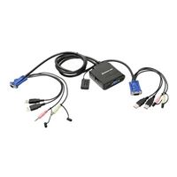 IOGear 2 Port USB Cable KVM Switch with Audio and Built-in Cables