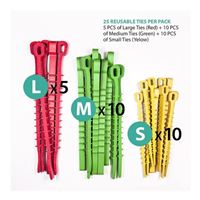 UT Wire Q-Knot Reusable Multipurpose Ties, 25 pack