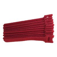 NTE Electronics Hook and Loop Cable Ties 10&quot; Red 10 pack