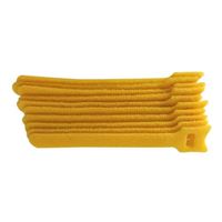 NTE Electronics Hook and Loop Cable Ties 6&quot; Yellow 10 pack