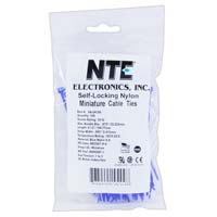 NTE Electronics Nylon Cable Ties 4 Inch Blue 100 pack