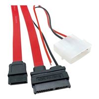 Micro Connectors 20&quot; Slimline SATA to SATA Data and Molex Power Adapter