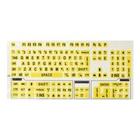 Viziflex Seels Large Print Labels for Keyboards Black on Yellow Keyboard Stickers