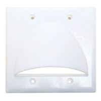 Quest Technology Dual Gang Polished Bulk Cable Wall Plate White