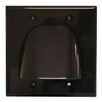 Quest Technology Dual Gang Polished Bulk Cable Wall Plate Black