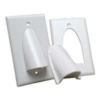 Quest Technology Single Gang Polished Bulk Cable Wall Plate White