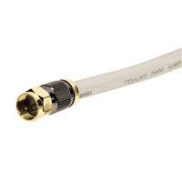 RCA Coax Male to Coax Male RG-6 Quad Shielded Cable 12 Ft. - Clear