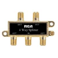 Audiovox Electronics 4-Way Coax Splitter 5-900 MHz