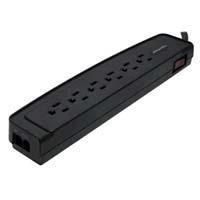 CyberPower Systems 6 Outlet Surge Protector 1500 Joules with Phone/Fax/Modem Protection & 4 ft. Cord - Black