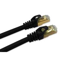 QVS 7 Ft. CAT 7 Slim Snagless Molded Boots Flexible Ethernet Cables - Black