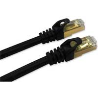 QVS 10 Ft. CAT 7 Slim Snagless Molded Boots Ethernet Cable - Black