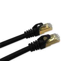 QVS 50 Ft. CAT 7 Slim Snagless Molded Boots Ethernet Cable - Black
