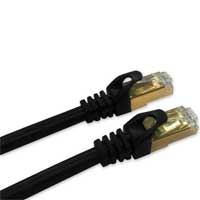 QVS 100 Ft. CAT 7 S-STP Flexible Molded Ethernet Cable - Black