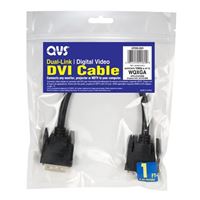 QVS DVI-D Male to DVI-D Male Premium Dual Link Cable 1 ft. - Black
