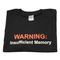 Ulla Ltd. Designs T-shirt &quot;Insufficient Memory&quot; X-Large - Black