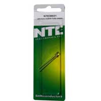 NTE Electronics NTE30031 Super Bright LED Indicator with Water Clear Lens, 3 mm Size, 5000 MCD, Pure Green