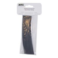 NTE Electronics 47-25006-BK Heat Shrink Tubing, Dual Wall with Adhesive, 3:1 Shrink Ratio, 1/8&quot; Diameter, 6&quot; Length, Black (Pack of 8)