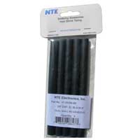 NTE Electronics Black Dual Wall Cross-Linked Adhesive Lined Heat Shrink Tubing