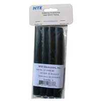 NTE Electronics Black Dual Wall Cross-Linked Adhesive Lined 6-Inch Heat Shrink Tubing