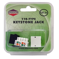 Shaxon CAT5e RJ45/110 Keystone Jack - Black Single Pack