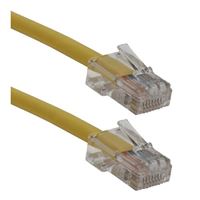 QVS 10 Ft. CAT 5e Stranded Crossover Ethernet Cable - Yellow