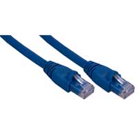 QVS 7 Ft. CAT 6a Snagless Molded Boots Ethernet Cable - Blue