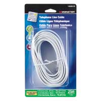 Just Hook It Up RJ-11 Male to RJ-11 Male Modular Telephone Line Cable 25ft. - White