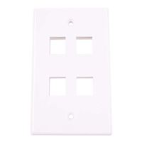 Just Hook It Up 4-Port Multi-Media Keystone Wall Plate - White