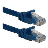 QVS 50 Ft. CAT 6a Snagless Molded Boots Ethernet Cable - Blue