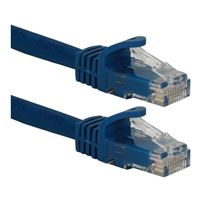 QVS 100 Ft. CAT 6a Snagless Molded Boots Ethernet Cable - Blue
