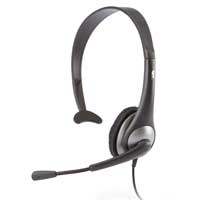 Cyber Acoustics AC-104 On Ear Mono Wired Headset - Black