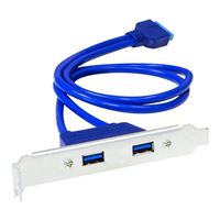 Kingwin 18&quot; 2-Port USB 3.0 Bracket Cable with Built-in 20-pin Header