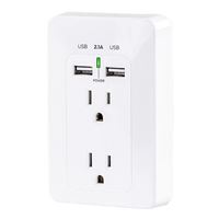 CyberPower Systems 2-Outlet Wall Plate with 2 USB Charging ports 2.1A (Shared) - White