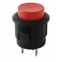 NTE Electronics Round Push Button SPST Switch - Red